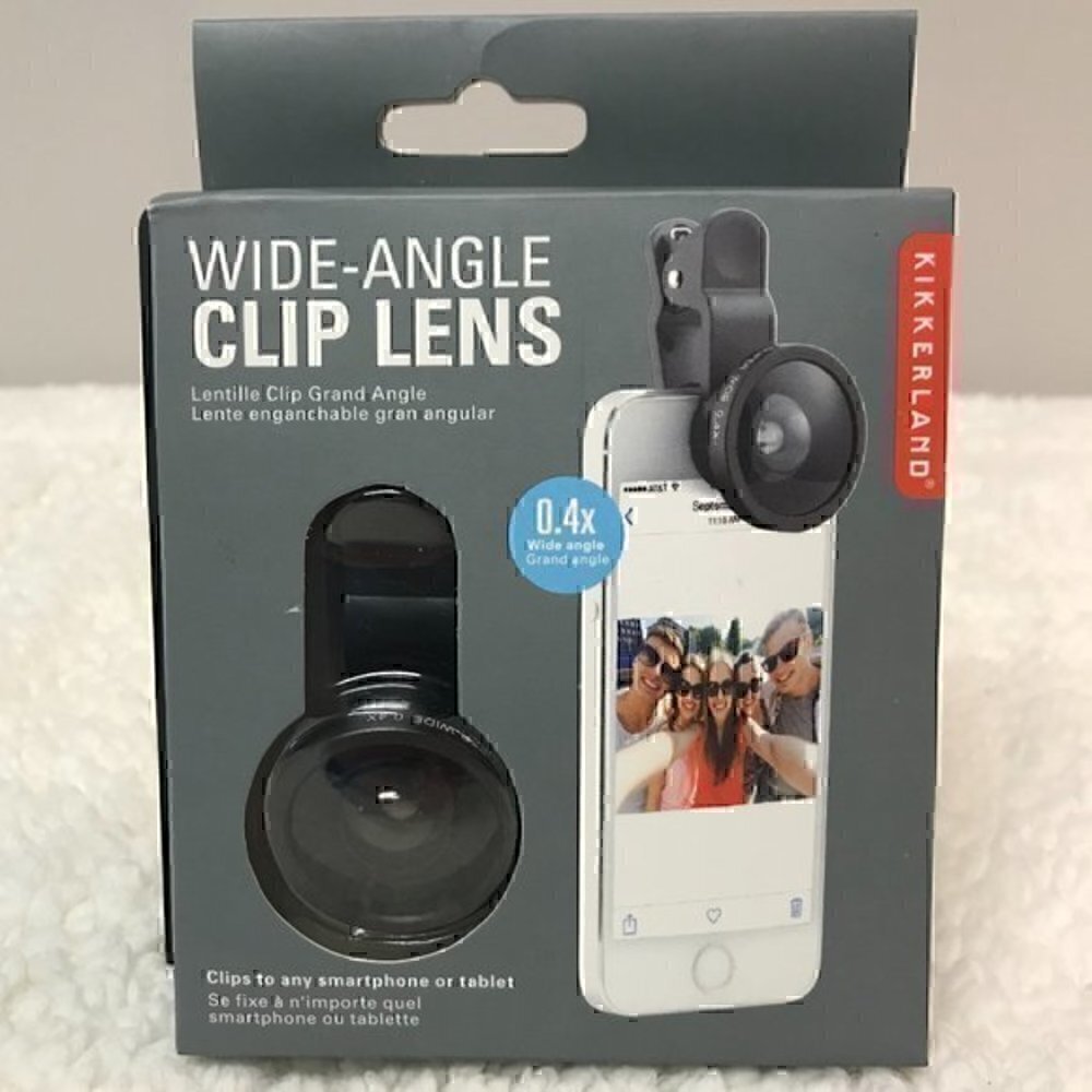 Kikkerland Smart Phone Bundle Wide-Angle Clip Lens + Selfie Light - Picture 4 of 5